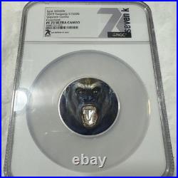 2019 Rare Wildlife Tanzania Colorized Western Gorilla 2oz Silver NGC PF70 UC