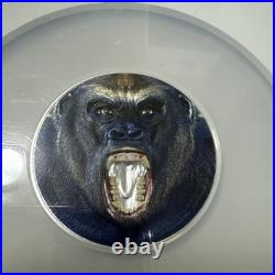 2019 Rare Wildlife Tanzania Colorized Western Gorilla 2oz Silver NGC PF70 UC