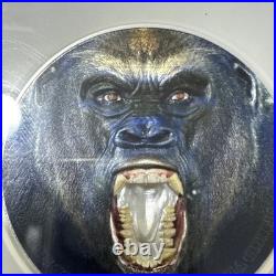 2019 Rare Wildlife Tanzania Colorized Western Gorilla 2oz Silver NGC PF70 UC
