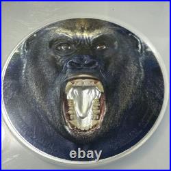 2019 Rare Wildlife Tanzania Colorized Western Gorilla 2oz Silver NGC PF70 UC