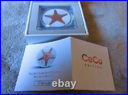 2019 STARFISH Cook Islands 1oz Silver $1 Coin CeCo Edition Rose Gold & Ceramic