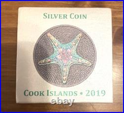 2019-cook islands-starfish 1 oz 0.999 silver/coa