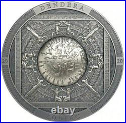 2020 $20 Cook Island DENDERA Zodiac Egypt Antique Finish 3 Oz Silver Coin