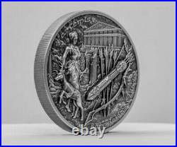 2020 2 Oz Silver $10 Cook Island ARTEMIS Bow And Arrow Mythology Coin