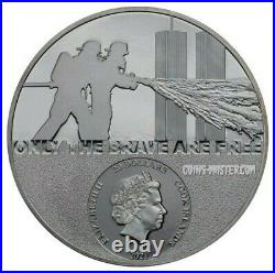 2020 3 Oz BLACK PROOF Silver $20 Cook Islands FIREFIGHTER Real Heroes Coin