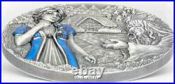 2020 3 Oz Silver $20 Cook Island SNOW WHITE Fairy Tales Fables Antique Coin