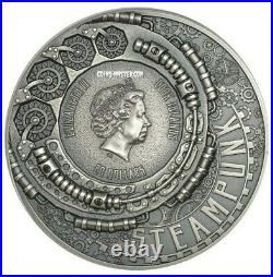 2020 3 Oz Silver $20 Cook Island STEAMPUNK Antique Finish Coin