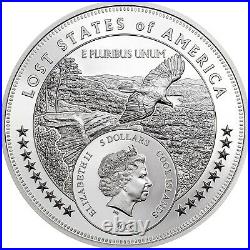 2020 Cook Islands $1 Lost States of America Franklin 1 oz 999 Silver Proof Coin