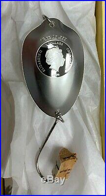 2020 Cook Islands $2 Buel Spoon Fishing Lure 1/2 oz 999 Silver Coin 2,000 Made