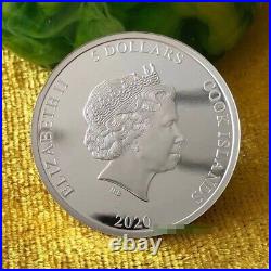 2020 Cook Islands 33mm Space meteorite inlaid silver coin 1oz HOT