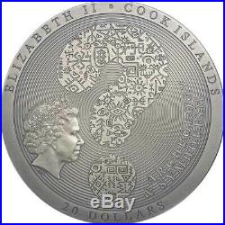 2020 Cook Islands 3 Ounce Dendera Zodiac High Relief Antique Finish Silver Coin