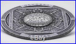 2020 Cook Islands 3 Ounce Dendera Zodiac High Relief Antique Finish Silver Coin