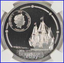 2020 Cook Islands $5 Mayflower Voyage 400th Anniversary NGC PL 70 Don Everhart