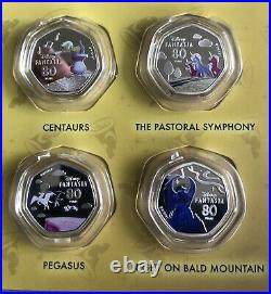 2020 Cook Islands Disney Fantasia 80 Years 25 Cents Silver Plated Coloured Coins