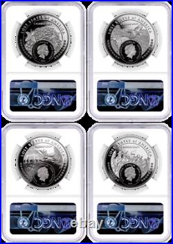 2020 Cook Islands Lost States of America 4 Coin Silver Proof Set NGC PF70 FDOI