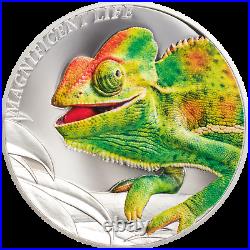 2020 Cook Islands Magnificent Life Chameleon 1 oz Silver Proof Coin NGC PF 70