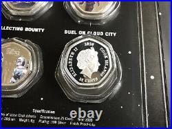 2020 Cook Islands Star Wars 25 Cents Silver Plated Coloured Coins Collection PRE