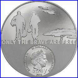 2020 Fighter Pilot Real Heroes 3 oz Silver $20 Cook Islands Coin OGP JL977