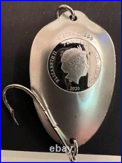 2020 one half oz SILVER COIN (LURE) THE BUEL SPOON. $2 IN THE COOK ISLANDS 2020 one half oz SILVER COIN (LURE) THE BUEL SPOON. $2 IN THE COOK ISLANDS