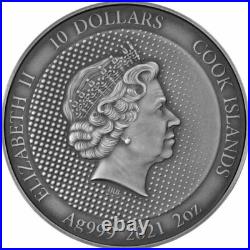 2021 $10 Cook Islands BATMAN Antique Finish 2 Oz Silver Coin 2021 $10 Cook Islands BATMAN Antique Finish 2 Oz Silver Coin