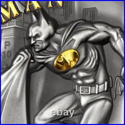 2021 $10 Cook Islands DC Comics Batman 2 oz Silver Antiqued Coin -Mintage 1,000