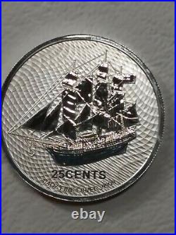 2021 1/4 oz Silver Cook Islands Bounty Ship 20 Coin Tube (MINT TUBE OF COINS)