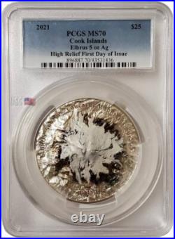 2021 $25 Cook Islands 7 Summit MOUNT ELBRUS PCGS MS70 FDOI 5 Oz Silver Coin 2021 $25 Cook Islands 7 Summit MOUNT ELBRUS PCGS MS70 FDOI 5 Oz Silver Coin