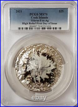 2021 $25 Cook Islands 7 Summit MOUNT ELBRUS PCGS MS70 FDOI 5 Oz Silver Coin 2021 $25 Cook Islands 7 Summit MOUNT ELBRUS PCGS MS70 FDOI 5 Oz Silver Coin