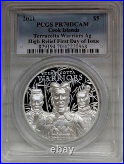 2021 Cook Is. TERRACOTTA WARRIORS Silver PCGS PR70 FDI? FLAWLESS QUALITY