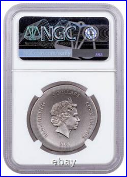 2021 Cook Isl Athenian Owl Numismatic Icons UHR 1 oz Silver Antiqued NGC MS70 FR