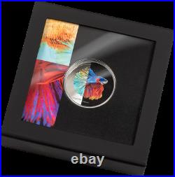 2021 Cook Island $5 Eclectic Nature Fighting Fish 1 oz Silver Coin 1500 Made