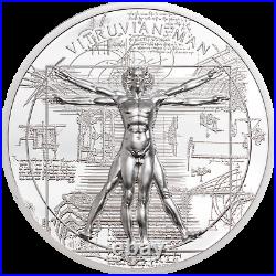 2021 Cook Island $5, VITRUVIAN MAN X-RAY, 1oz 999 Silver Coin, 1st in Series