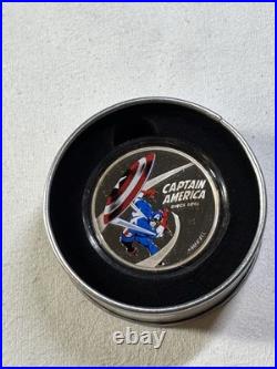 2021 Cook Islands $1 Captain America Colorized Proof Silver Coin