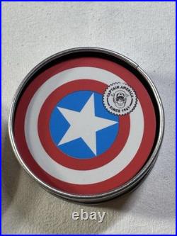 2021 Cook Islands $1 Captain America Colorized Proof Silver Coin