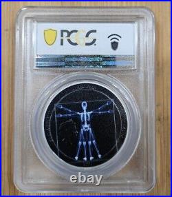 2021 Cook Islands 1 oz. Vitruvian Man X-Ray HR Silver Proof PCGS PR69DCAM FDOI