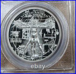 2021 Cook Islands 1 oz. Vitruvian Man X-Ray HR Silver Proof PCGS PR69DCAM FDOI