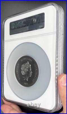 2021 Cook Islands $25 Athena's Owl 5oz. 999 Silver UHR Antiqued NGC MS70