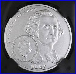 2021 Cook Islands $2 OLD GLORY Life of George Washington 1/2 Oz NGC MS70
