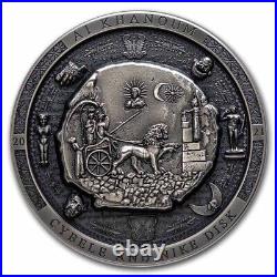 2021 Cook Islands 3 oz Antique Silver Bactrian Cybele Disk SKU#252199