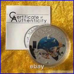 2021 Cook Islands 50mm The undersea world Nano chip inlaid silver coin Ag925