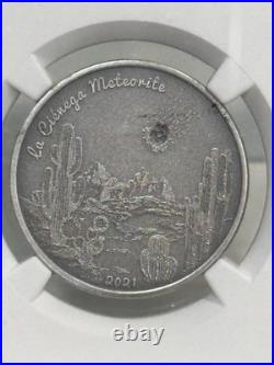 2021 Cook Islands $5 La Cienega Meteorite NGC MS69 Antiqued