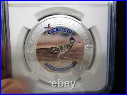 2021 Cook Islands $5 Silver Troy Ounce New Mexico Greater Roadrunner NGC MS70