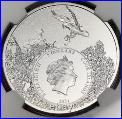 2021 Cook Islands $5 U. S. State Animal Series Florida Panther NGC MS70