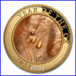 2021 Cook Islands 5 oz Gold Mother of Pearl Year of the Ox SKU#208755