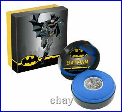 2021 Cook Islands DC Comics Batman 2 oz Silver Antiqued $10 Coin GEM BU
