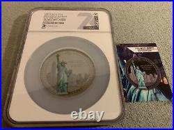 2021 Cook Islands Miss Liberty 9/11 $25 20th Ann 5oz Silver Coin Note Medal PF70