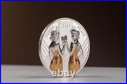 2021 Cook Islands Morgan & Peace 1oz Silver Gilded Coin NGC PF 70 UCAM