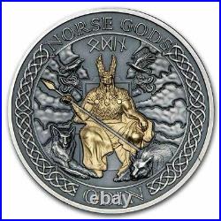 2021 Cook Islands Norse Gods Odin 2 oz High Relief. 999 Silver Coin 500 Minted