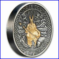 2021 Cook Islands Norse Gods Odin 2 oz High Relief. 999 Silver Coin 500 Minted