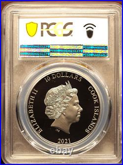 2021 Cook Islands Open Roads High Relief 2 Oz. 999 Silver Pcgs Proof 70 Dcam
